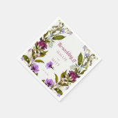 Rosa violette Blumen | Bloom Wedding Serviette (Ecke)