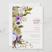 Rosa violette Blumen | Bloom Wedding Shower Einladung (Vorderseite)