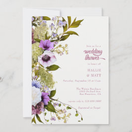 Rosa violette Blumen | Bloom Wedding Shower Einladung