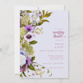 Rosa violette Blumen | Bloom Wedding Shower Einladung (Vorderseite)
