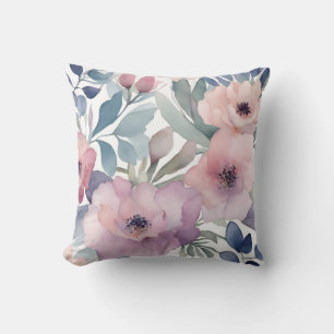 Rosa violette Blumen Blumenmuster Kissen