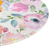Rosa violette Blumen Chic Monogramm Schneidebrett (Ecke)