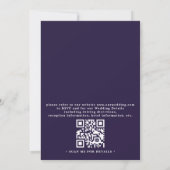 Rosa violette Blumen elegante moderne QR-Code-Hoch Einladung (Rückseite)