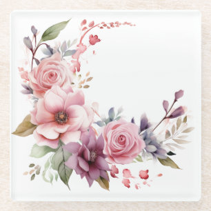Rosa & violette Blumen: "Meine Küche" Untersetzer