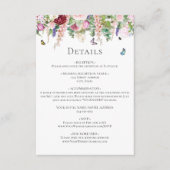 Rosa violette Blumen mit Schmetterlingen Begleitkarte (Vorderseite)