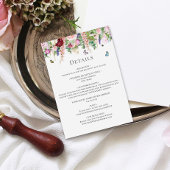 Rosa violette Blumen mit Schmetterlingen Begleitkarte