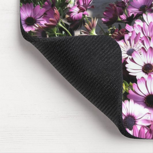 Rosa violette Blumen Mousepad (Ecke)
