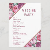 Rosa violette Blumen Rose Gold Hochzeitsprogramm Programm (Rückseite)