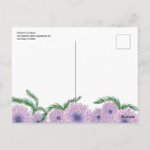 Rosa violette Blumen und grüne Blätter Muttertag Postkarte (Rückseite)