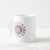 Rosa & violette florale Mandala - Skandinavisch Kaffeetasse (Vorderseite Links)