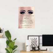 Rosa violette Haut Makeup Augen Lashes Preise Poster (Heimbüro)