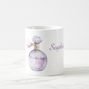 Rosa violette Parfümflasche Kaffeetasse