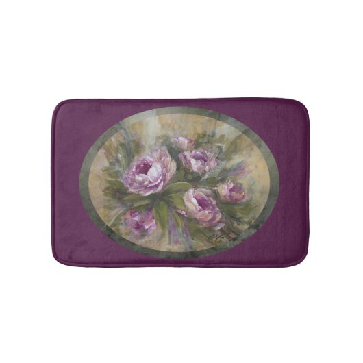 Rosa / violette Rosen Badematte (Vorderseite)
