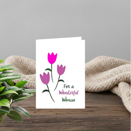 Rosa & violette Tulpen Muttertag Feiertagskarte
