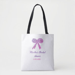 Rosa violetter Bogen Glitter Brautparty Name Tasche