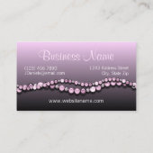 Rosa Violettperlen Vintages Silberwirbelmuster Visitenkarte (Rückseite)