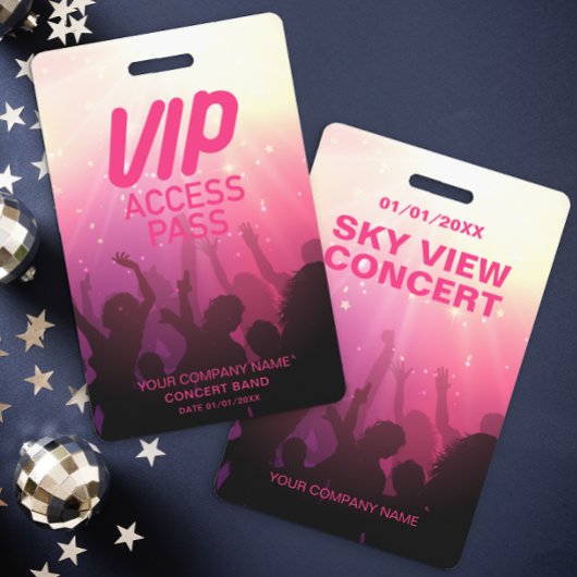 Rosa VIP All Access Concept Abzeichen Ausweis