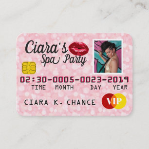 Rosa VIP-Kuss-Kreditkarten-Foto-Einladungen Rabattkarte