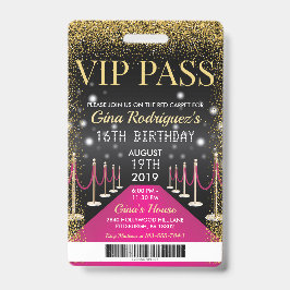 Rosa VIP-Pass Hollywood Red Carpet Geburtstag Ausweis