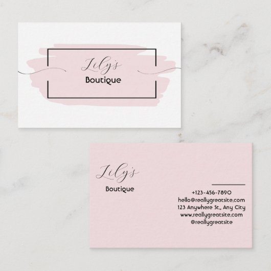 Rosa Visitenkarte (Vorne/Hinten)