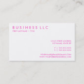 Rosa Visitenkarte (Rückseite)