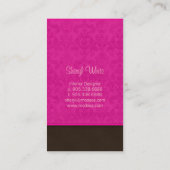 Rosa Visitenkarte (Rückseite)