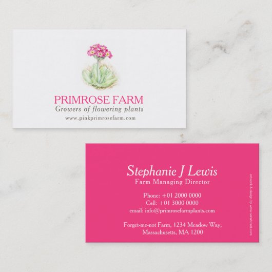 Rosa Visitenkarte (Vorne/Hinten)