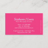 Rosa Visitenkarte (Rückseite)