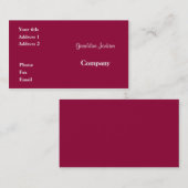 rosa visitenkarte (Vorne/Hinten)