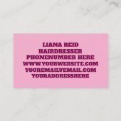 Rosa Visitenkarte für Frauen (Rückseite)