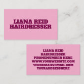 Rosa Visitenkarte für Frauen (Vorne/Hinten)