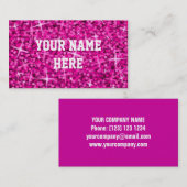 Rosa Visitenkarteschablone des Glitz Visitenkarte (Vorne/Hinten)