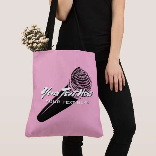Rosa Vocal-Mikrofon-Mic-Design personalisiert Tasche (Von Nahem)