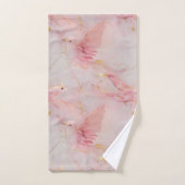 Rosa Vögel aus Gold Badhandtuch Set (Handtuch)