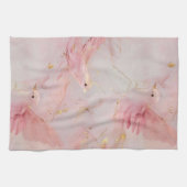 Rosa Vögel aus Gold Geschirrtuch (Horizontal)