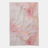 Rosa Vögel aus Gold Geschirrtuch (Vertikal)