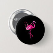 Rosa Vogel Flamingo Brustkrebsbewusstsein  Button (Vorne & Hinten)