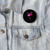 Rosa Vogel Flamingo Brustkrebsbewusstsein  Button (Beispiel)