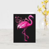 Rosa Vogel Flamingo Brustkrebsbewusstsein Karte (Gelbe Blume)