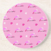 Rosa Vogel Getränkeuntersetzer (Vorne)