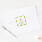 Rosa Vogel im Käfig Quadratischer Aufkleber (Umschlag)