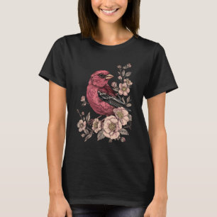 Rosa Vogel mit Rose T-Shirt