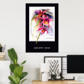 Rosa Vögel - Orchideen Poster (Heimbüro)