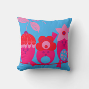 Rosa Vögel Plush Designer Kissen von Stille Gesche