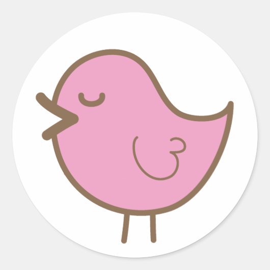Rosa Vogel Runder Aufkleber (Vorderseite)