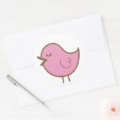 Rosa Vogel Runder Aufkleber (Umschlag)