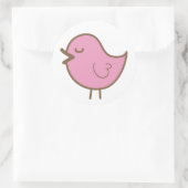 Rosa Vogel Runder Aufkleber (Tasche)