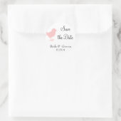 Rosa Vogel Save the Date Aufkleber (Tasche)