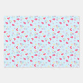 Rosa Vögel und Liebe Herz Geschenkpapier Set (Vorderseite 3)