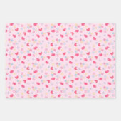Rosa Vögel und Liebe Herz Geschenkpapier Set (Vorderseite 2)